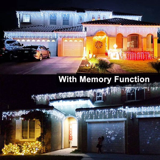 White Curtain Icicle Lights Wedding Party LED Fairy Christmas Indoor Outdoor