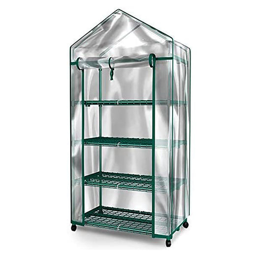 Mini Greenhouse - 4 Tiers Indoor Outdoor Greenhouse With wheels-Use in Any Season for Plants