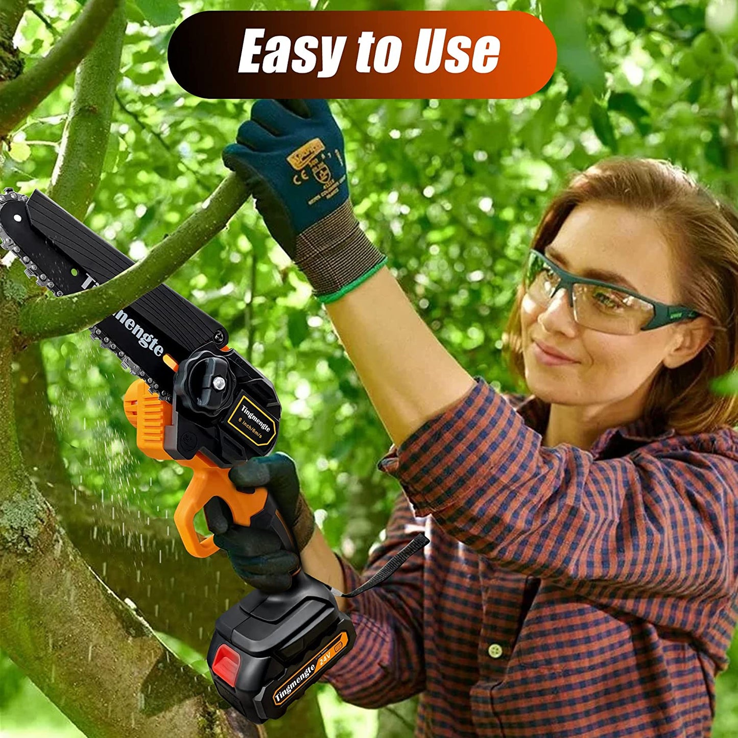 Mini Chainsaw 6-Inch Version 3.0 - with Built-in Chain Adjustment and Oiling Port