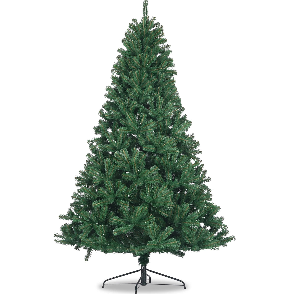 6ft Artificial Christmas Tree Full Natural Spruce PVC Fir Tree Foldable Metal Stand Unlit Green
