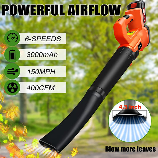21V Cordless Leaf Blower with 1*3.0 Ah Battery & Blow Tube, Up to 150 MPH