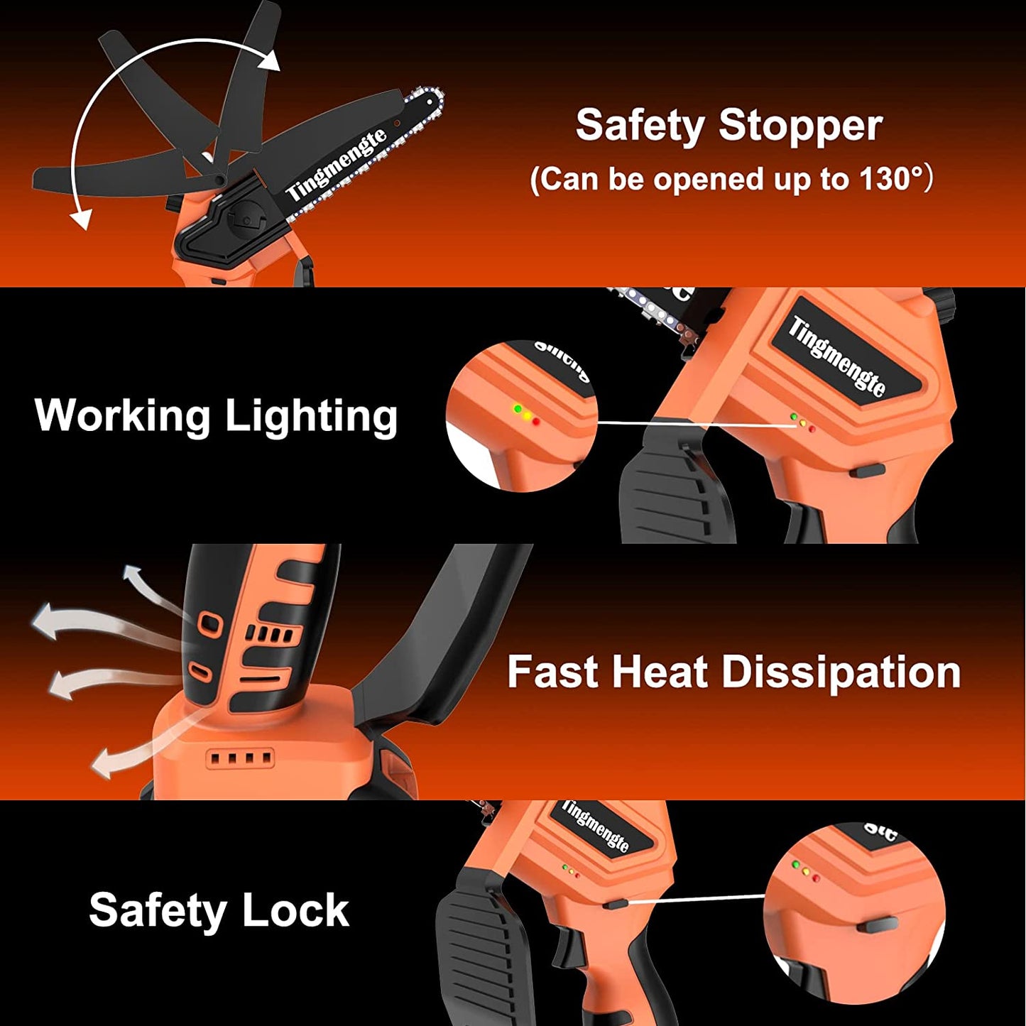 Mini Chainsaw 8-Inch Version 2.0-with Oiling Port