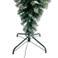 Upside Down Green Christmas Tree, with LED Warm White Lights, Green leaves with part spraying White, Reinforced Metal Base & Easy Assembly 7.4ft