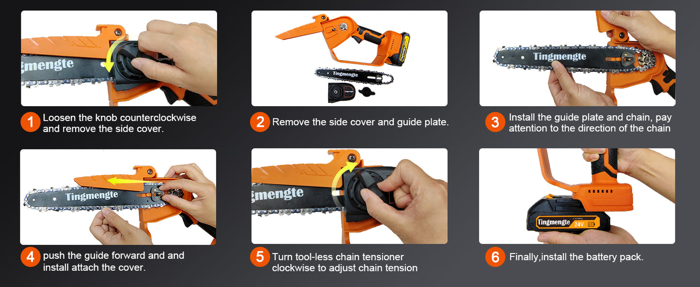Mini Chainsaw 8-Inch Version 3.0 - with Built-in Chain Adjustment