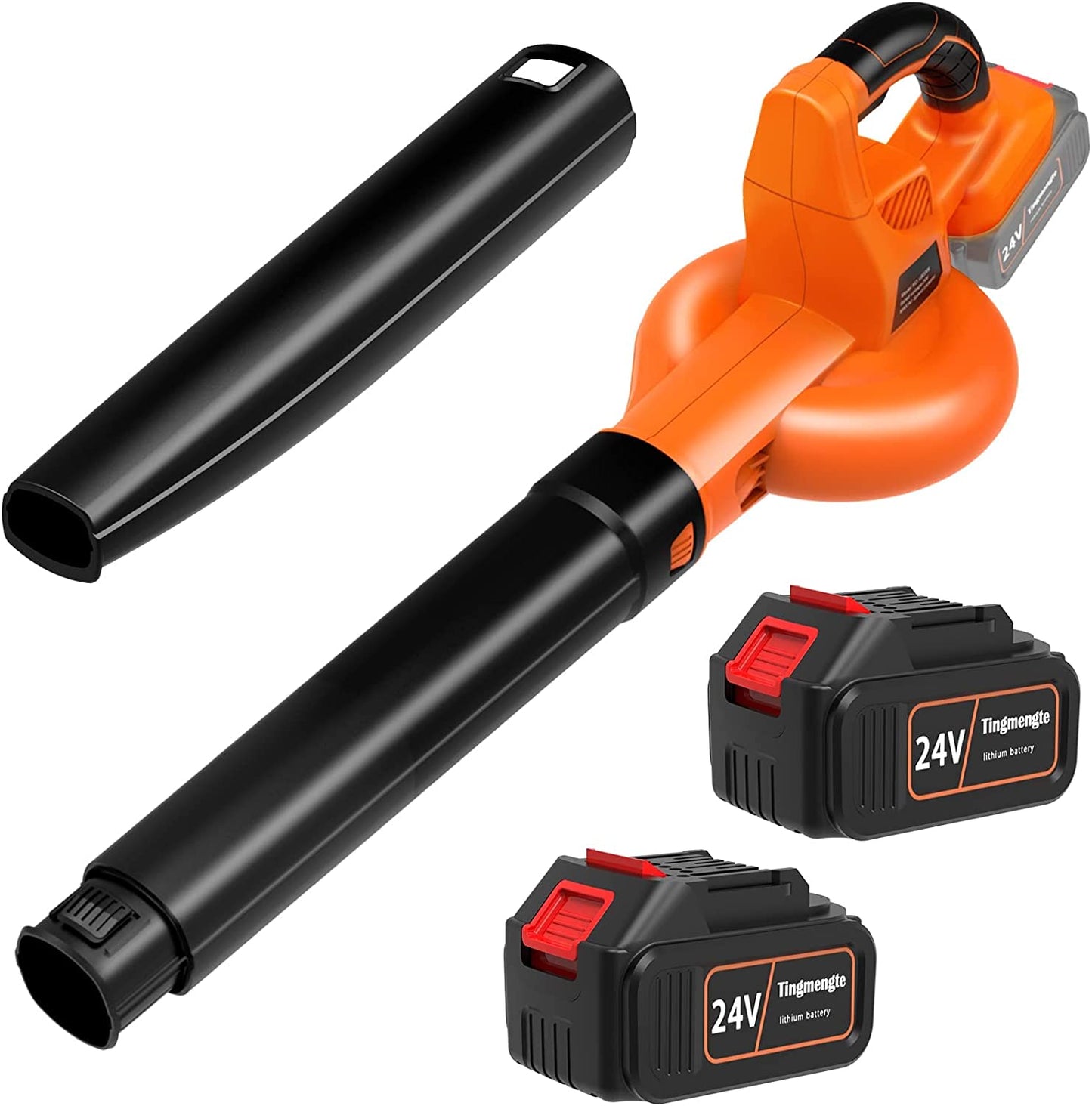 24V Cordless Leaf Blower with 2* 4.0 Ah Batteries & Blow Tubes, Up to 150MPH