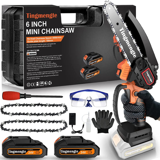 Mini Chainsaw 6-Inch Version 2.0 - with Upgraded Motor and Splash Guard